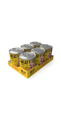 JOSERA Meat Lovers Menu Chicken with Carrot (6 x 800 g) | Adult | Premium Nassfutter für ausgewachsene Hunde | Huhn mit Karotte - mit viel Fleisch (65%) | weizenfrei | Hundefutter nass | 6er Pack