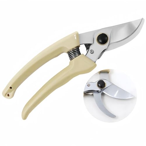 Vvinjinwujin SK5 Steel Heavy Duty Pruning Shears 130T - Ultra Sharp Bypass Trimmer for Tree Branches, Rose Bushes & Landscaping - Ergonomic Gardening Scissors with Safety Lock