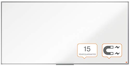 Nobo magnetisches Whiteboard aus Stahl, 90 x 180 cm, Aluminiumrahmen, Traditionelle Eckmontage, Inkl. Stiftablage, Weiß, Essence-Serie, 1915450
