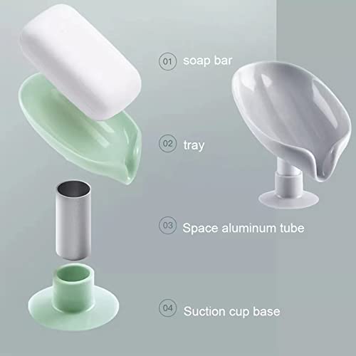 4 Pack Soap Dish Self Draining Soap Dish, Cup Adsorption Bar Soap Holder For Shower Room Kitchen #TOP4