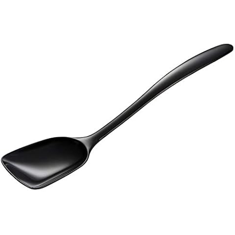 Gourmac Hutzler 11 Inch Melamine Flat-Front Spoon, Black Cover