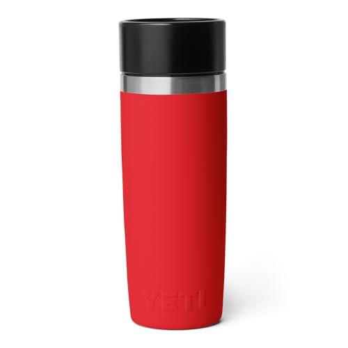 Image of YETI Rambler 16 oz Travel Bottle, Stainless Steel, Vacuum Insulated with Leakproof Commuter Cap, Rescue Red