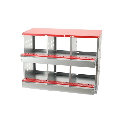 Nido de pollo para pollos, 6 lugares para ponedoras, gallineros, cajas nidos de metal, gallinero con orificios de ventilación, tamaño de 27 x 29 cm