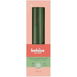 Bolsius Glatte Spitzkerzen Metallic Grün, 4 Stück