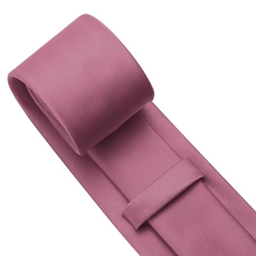 Image of KOOELLE Men's Ties Solid Pure Color Plain Neckties Formal Black Ties For Men