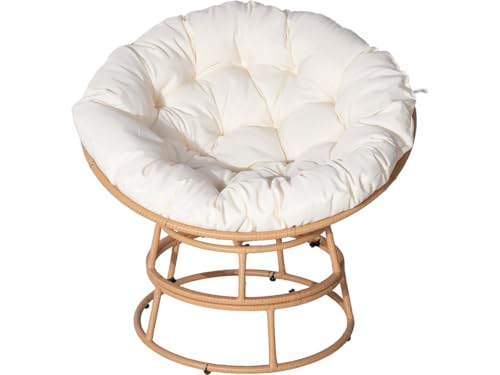 Habitat et Jardin Fauteuil papasan intérieur/extérieur Style loveuse Bali - Ø91cm - Beige