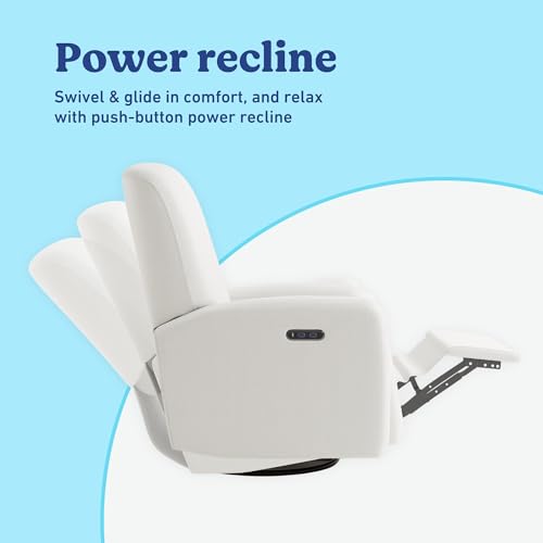 graco bellwood power recliner swivel glider ivory basketweave  electronic power recliner for nursery includes dual-usb charging port for usb-a amp usb-c glider rocking chair with full recline