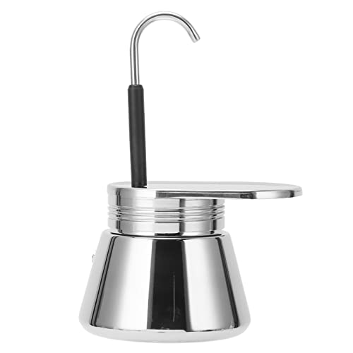 Caffettiera a Beccuccio Singolo, Caffettiera Espresso con Piano Cottura da 1 Tazza, Macchina da Caffè in Acciaio Inossidabile Italiana, Set per Caffè Fai-da-Te (200 ml)