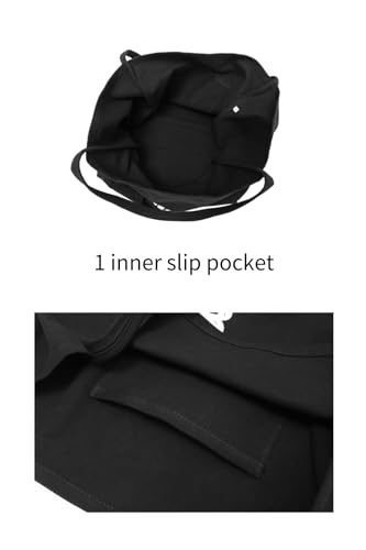 Image of Jeelow Large Striped Or Patterned Canvas Tote Bag for Women Men Shoulder Handbag with Zipper Pocket Travel