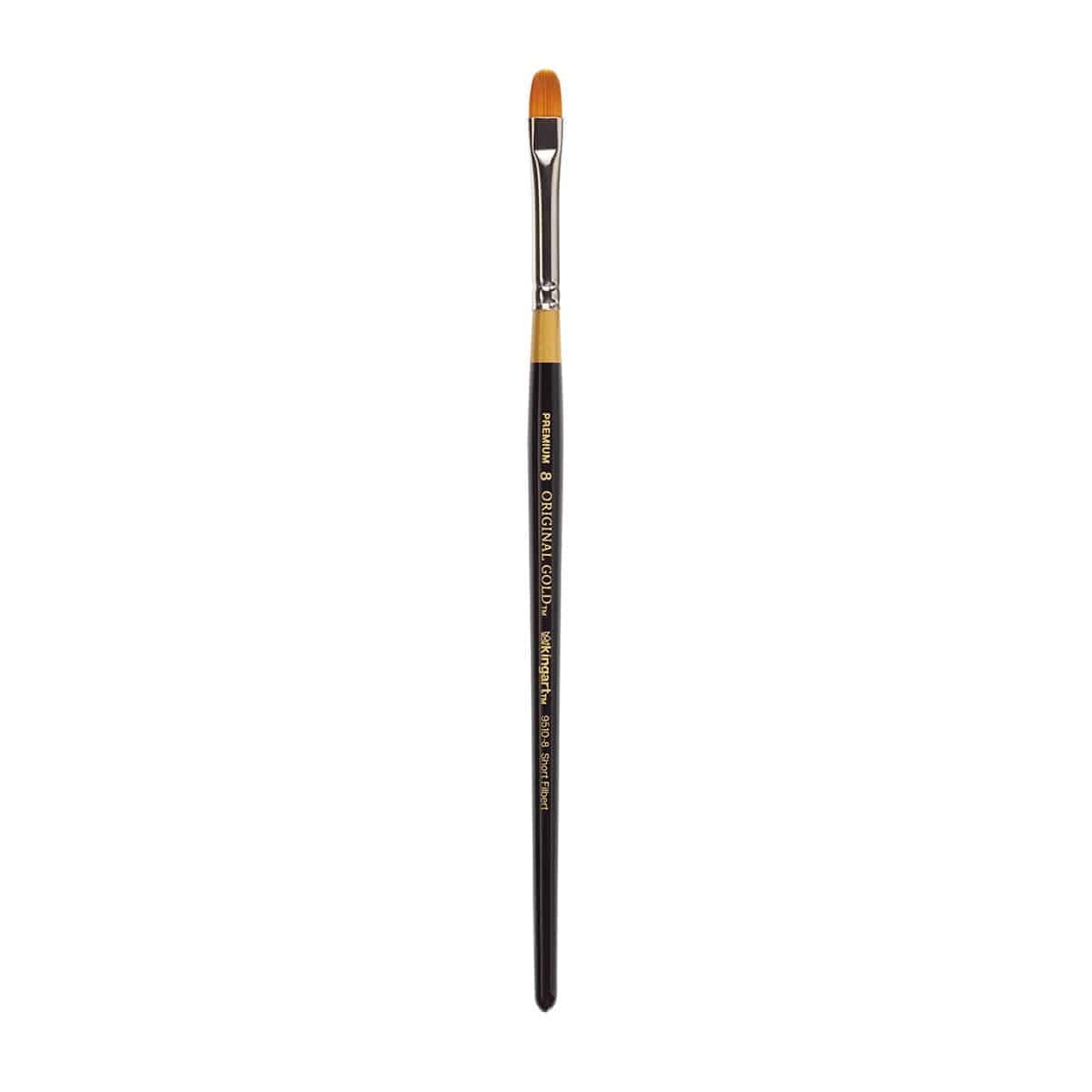 Kingart Black Original Gold 9510 Series, Golden Taklon Short Filbert (8)