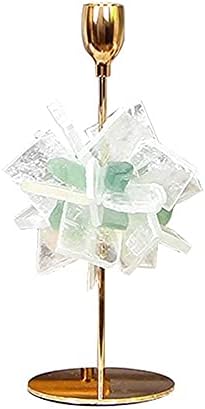 candle-holder Crystal Stone Stainless Steel Desktop Luxury Decoration Candle Holder Home Romantic Candlelight Dinner Restaurant Wedding Props candlestick(B)