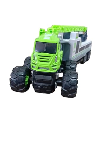 Image of Friction Powered City Sanitation Transport Truck Toy for Kids Boys Girls 1:43 4WD Die-Cast Alloy Garbage Truck Pull Back Vehicle Gift (Multicolor, Pack of 1)