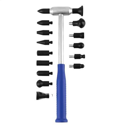 Painlesse HAILL Kit de débosselage pour voiture | Kit de réparation de bosses de voiture | Kit de débosselage à 9 têtes | Kit de frappe de panneau de marteau | Marteau de réparation de bosses | Kit de