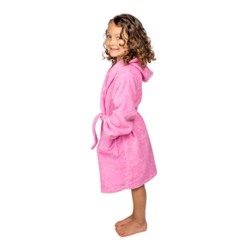 Organic Turkish Cotton Kids Bathrobe, Soft Terry Cotton-Acrylic Hooded Towel Robe for Boys, Girls3