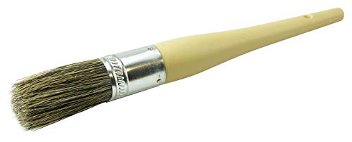 Image of Weiler 40122 #10 1-1 /16 inch Round Sash Brush, Grey Bristle Fill, 2-1 /4 inch Trim Length, Plain Foam Handle