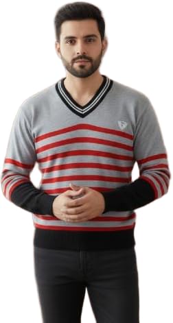 Krishna Exports Men's Winter V Neck Solid Sweaters Winterwear-picture-44
