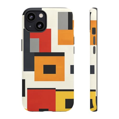 Coque iPhone 13 géométrique abstraite noire pour un style urbain au quotidien
