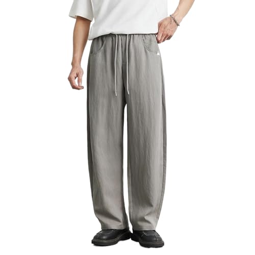 Men's Casual Pants Summer Thin Loose Wide Leg Pants Sports Street Trousers Men