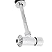 Dioche Durable Zinc Alloy Manual Flush Valve Hand Pressing Flushing Tool for Toilet Bathroom Universal Fit Strong Chrome Plated Silver Finish Easy Install Home Office Hotel