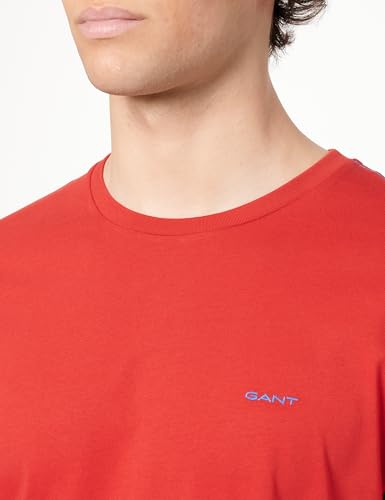 GANT Herren Contrast Logo SS T-Shirt, Ruby RED, S – Ansicht 2