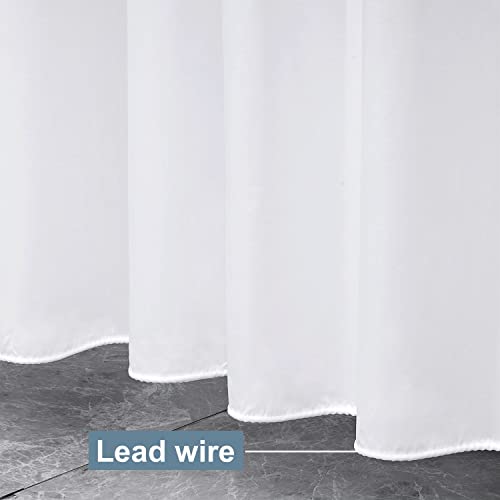 Ufriday 72 X 78 Long Shower Curtain Liner, White Fabric Shower Curtain,Waterproof With Rust Proof Metal Grommets,Washable #TOP5