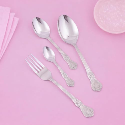 Image of Culinex Premium 18 /8 Stainless Steel 20-Piece Cutlery Set Fest Classic 2 Service Spoon, 6 Spoon, 6 Fork & 6 Tea Spoon By thinKitchen