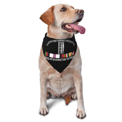 US Army W-4 Chief Warrant Officer 4 W4 CW4 Iraq-Afghanistan Veteran Dog Scarf Pet Bandana Cat Pet Bibs