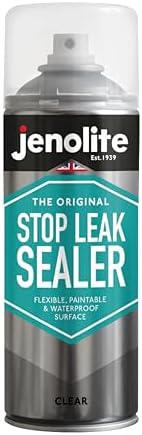 JENOLITE Stop Leak Sealer Spray | CLEAR | Waterproof sealant | Fills, Seals & Stops Leaks | Guttering, Flat Roofs, Downpipes, Windows | 400ml