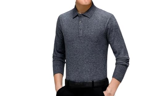 Men's Long Sleeve Lapel Collar Sweater Long Sleeve Loose Fit Sweater Loose Casual Soft Warm Pullover - Main Image