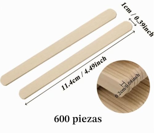 Miniatura 2 de 600 Palillos De Madera,Palillos De Hielo Para Manualidades,Espátulas De Madera Para Manualidades