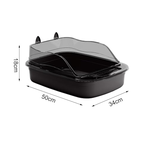 Arenero abierto para gatitos color negro tamaño 50x34x18 cm miniatura 4