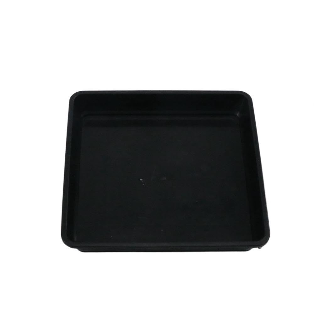 Vassoio per vasi da fiori in plastica di forma quadrata, vassoio antigoccia per vasi, forniture per il giardino quadrato per la casa, uso quotidiano (25,6 x 25,6 cm, bianco