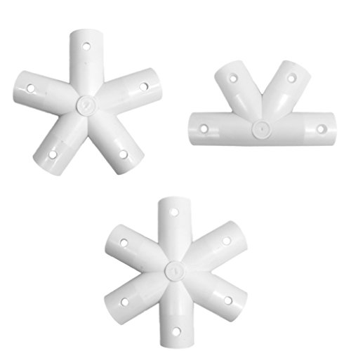 Geodesic 3V 5/9-1/2" PVC Standard Hub Only Scaleable Dome Connector Kit (White)