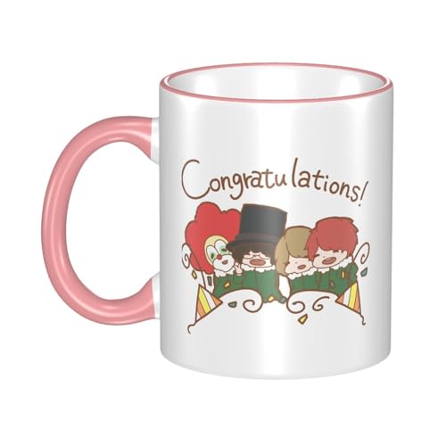 世界のわり セカオワ マグカップ 大容量 330ml 陶器 耐高温 耐冷 コーヒーカップ 軽量 かわいい 朝食カップ おもしろい おしゃれ 贈り物 子ども 男女兼用 Pink