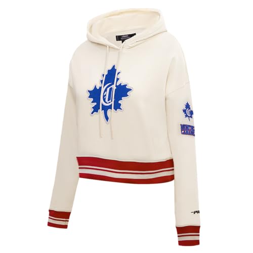 Sudadera cropped mujer Pro Standard NHL clásica con capucha roja y blanca S 2