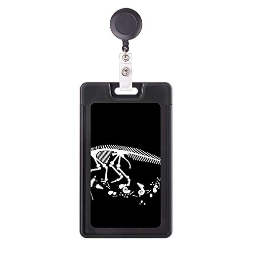 Étui pour badge rétractable dinosaure noir pour ne plus perdre sa carte