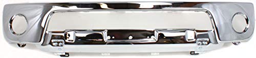 Front Bumper Compatible with 2005-2008 Nissan Frontier Lower Chrome Steel 2-Piece Type Bumper with Off Road Package with Fog Light Holes