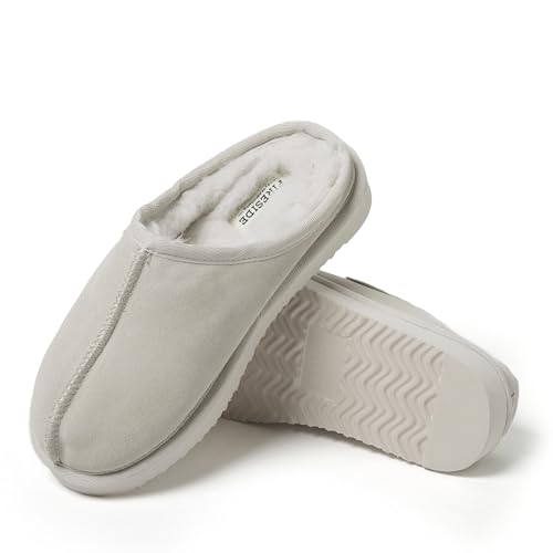 Image of Fireside by Dearfoams Women's Greta Genuine Shearling Clog Slippers, 100% Natural Suede Clogs for Outdoor & Indoor