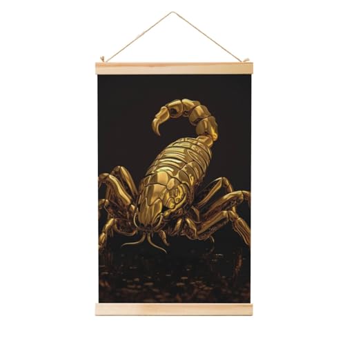 Peinture murale scorpion doré tableau déco suspendu impression sur toile cadre bois