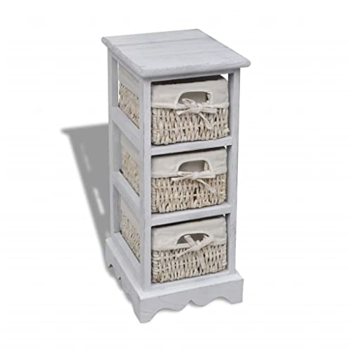 Armario de madera blanco multiusos con espacio de almacenamiento vertical 2