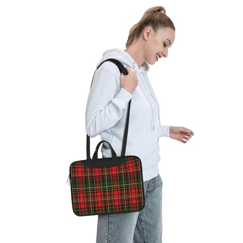 Maletín portátil impermeable Tartan rojo y verde 15.6" miniatura 3