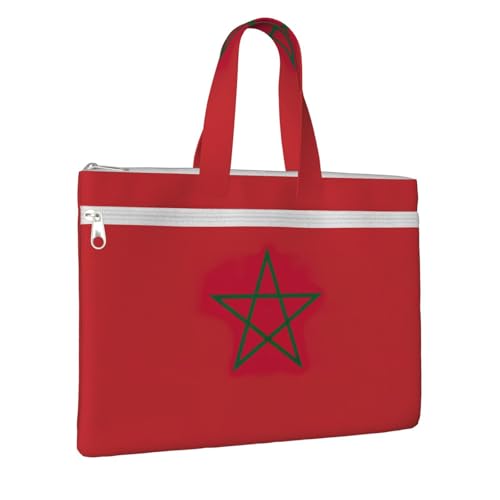 Flag Of Morocco Canvas Document Bag Briefcase For Professionals And Executives2