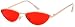 Produktbild styleBREAKER Damen Cateye Sonnenbrille mit schmalem Metallrahmen, Polycarbonat Flachgläser, Retro Look, Katzenaugen Stil 09020097, Farbe:Gestell Silber/Glas Rot getönt
