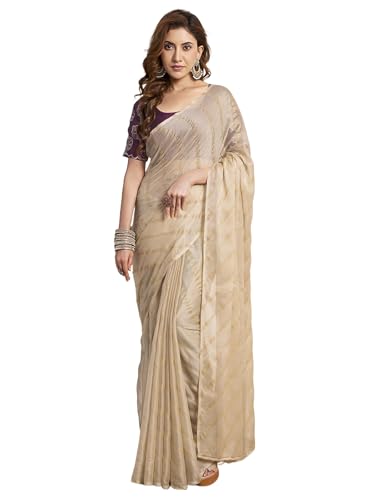 Image of Satrani Women's Plain Chiffon Saree