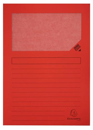 Exacompta - Réf. 50105E - Carton de 400 chemises à fenêtre Forever® 120 g/m² - couleurs vives - chemises 100% recyclées et certifiées Ange Bleu - dim 22 x 31 cm pour A4 - couleur rouge