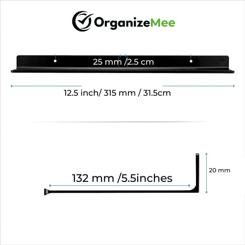 Image of OrganizeMee Metal Large wall mounted shelves,Bluetooth speaker,Wi-Fi camera stand corner floating shelf for living room & bedroom,home decor items plant pot mounting racks[31.5cm X12.5Cm] Qty 1(Black)