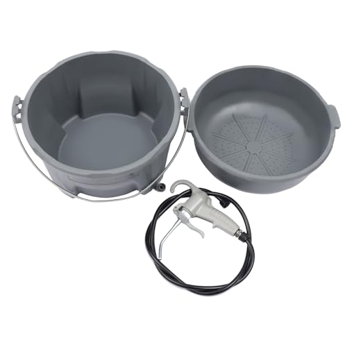 Handheld Oiler Bucket, Grey Plastic Portable Handheld Oiler Bucket Gun, Barrer Pipe Threading Oiler Steel Dragon Tools Set for Threading Machine