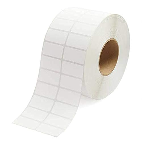 Image of HIGH Rise Cromo Paper Barcode Label Sticker 2 x 1 inch - 50mm x 25mm | 4000 Labels Per Roll | White Self Adhesive Sticker for Printing Barcoding (10 Roll Per Pack (40000 Labels))