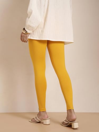 Image of TWIN BIRDS Super Stretchable Cotton Elasthane Fabric Ankle Length Leggings for Women