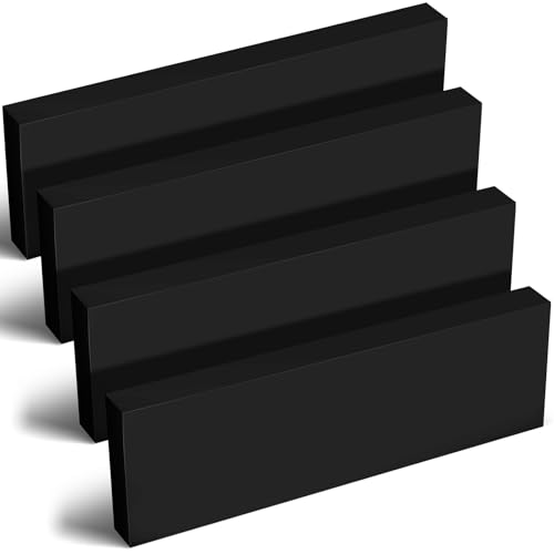 Colingmill 4 Pcs HDPE Plastic Blocks, 1" X 4" X 12", Black